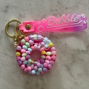 Colorful Candy Keychain/Bag Charm with Pink Strap